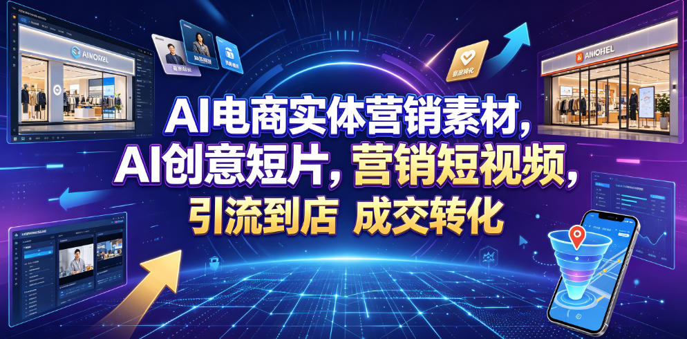 AI电商实体营销素材，AI创意短片，高效打造营销短视频，轻松引流到店，稳定提升门店客流与成交转化-天韵资源网