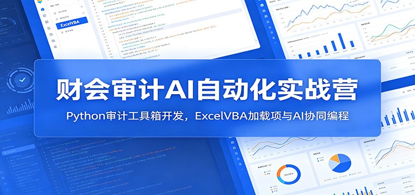 财会审计AI自动化实战营：Python审计工具箱开发，ExcelVBA加载项与AI协同编程-天韵资源网
