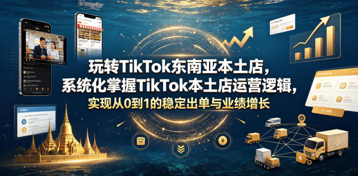 玩转TikTok东南亚本土店，系统化掌握TikTok本土店运营逻辑，实现从0到1的稳定出单与业绩增长-天韵资源网