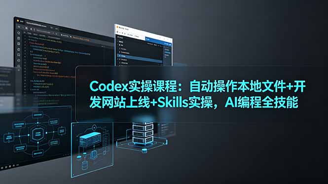 Codex实操课程:自动操作本地文件+开发网站上线+Skills实操,AI编程全技能-天韵资源网