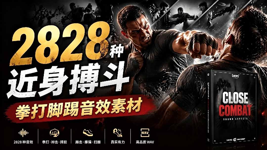 宝藏级别音效！2828种近身搏斗拳打脚踢音效素材，全部中文分类，免解压使用  Close Combat-天韵资源网