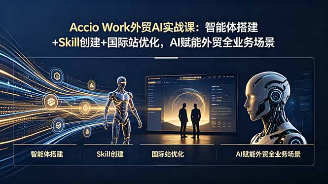 Accio Work外贸AI实战课：智能体搭建+Skill创建+国际站优化，AI赋能外贸全业务场景-天韵资源网