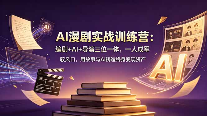 AI漫剧实战训练营：编剧+AI+导演三位一体，一人成军 驭风口，用故事与AI铸造终身变现资产-天韵资源网