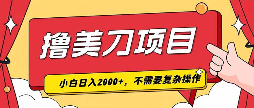 撸美刀，单日收入2000+，小白可做-天韵资源网