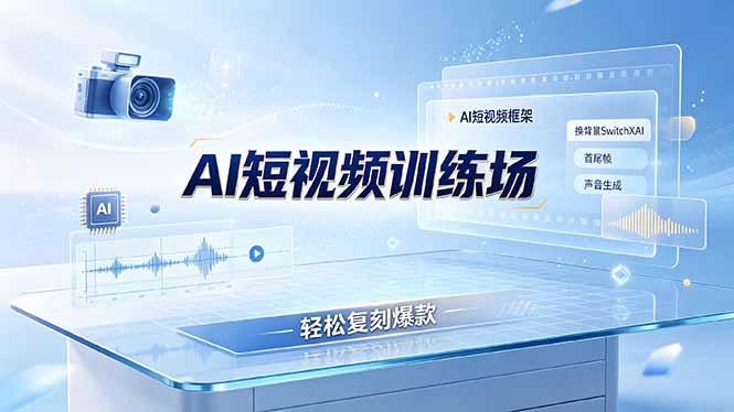 老陈AI短视频训练场：AI短视频框架+换背景SwitchXAI+首尾帧+声音生成，轻松复刻爆款-天韵资源网