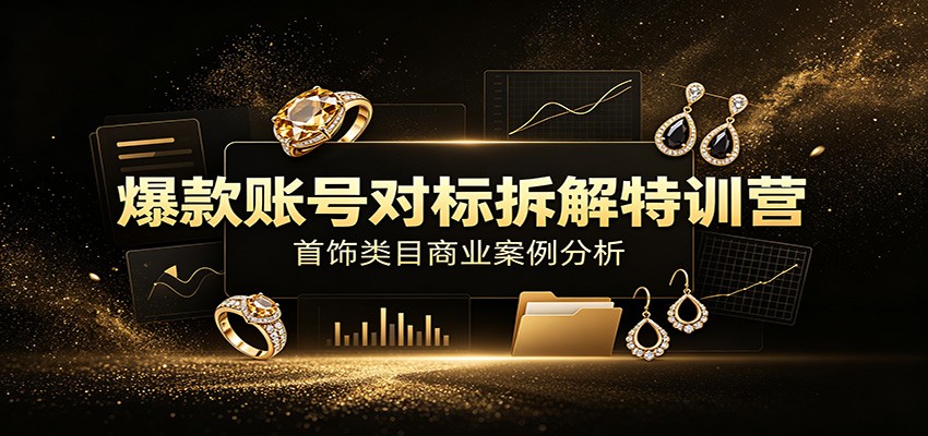爆款账号对标拆解特训营:首饰类目商业案例分析,配套完整资料内容-天韵资源网