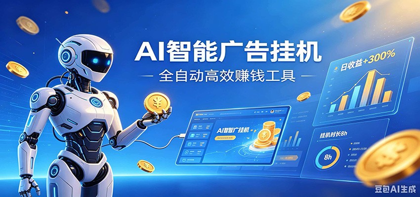 AI智能广告挂机，小白轻松上手，在家自动赚收益-天韵资源网