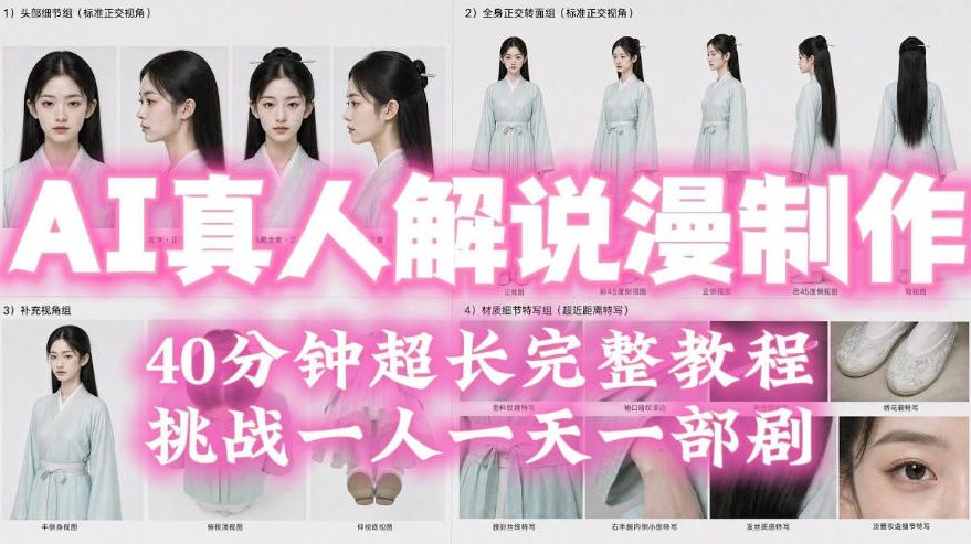 2026年AI真人解说漫剧自动批量化制作教程，40分钟超长完整，自动批量化制作，挑战一人一天一部剧！-天韵资源网