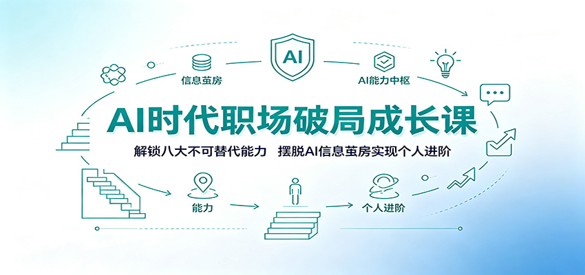 AI时代职场破局成长课：解锁八大不可替代能力，摆脱AI信息茧房实现个人进阶-天韵资源网