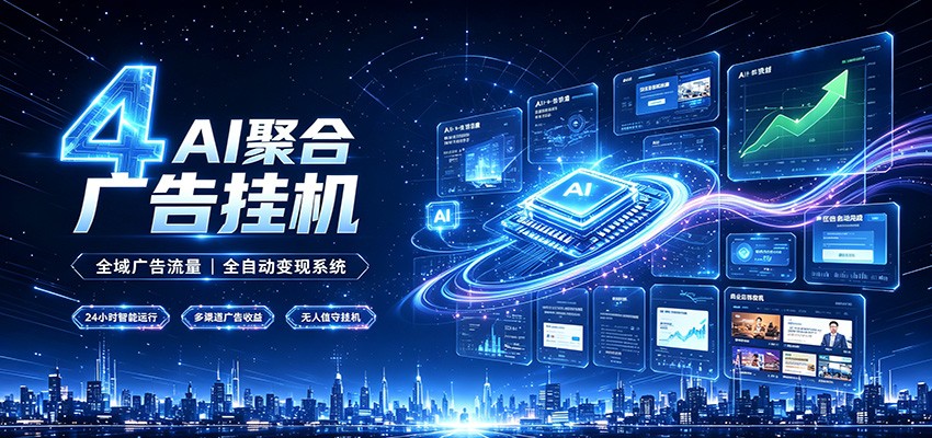 全域广告流量聚合，AI无人挂机稳赚佣金，打造长期稳定被动收入副业-天韵资源网