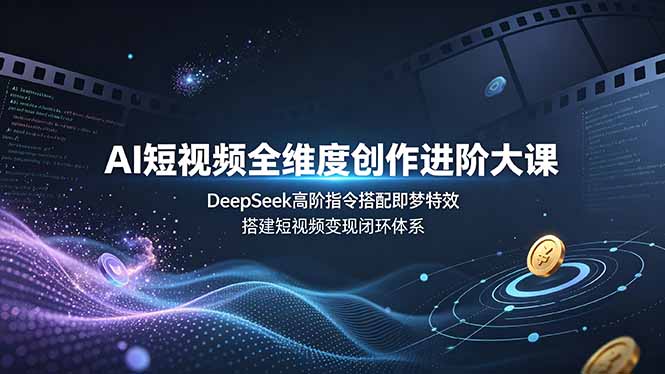 AI短视频全维度创作进阶大课，DeepSeek高阶指令搭配即梦特效，搭建短视频变现闭环体系-天韵资源网