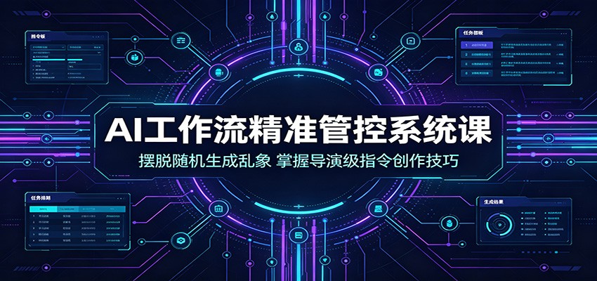 AI工作流精准管控系统课：摆脱随机生成乱象，掌握导演级指令创作技巧-天韵资源网