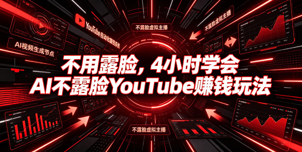 不用露脸，4小时学会AI不露脸YouTube賺钱玩法【原创双语字幕】-天韵资源网