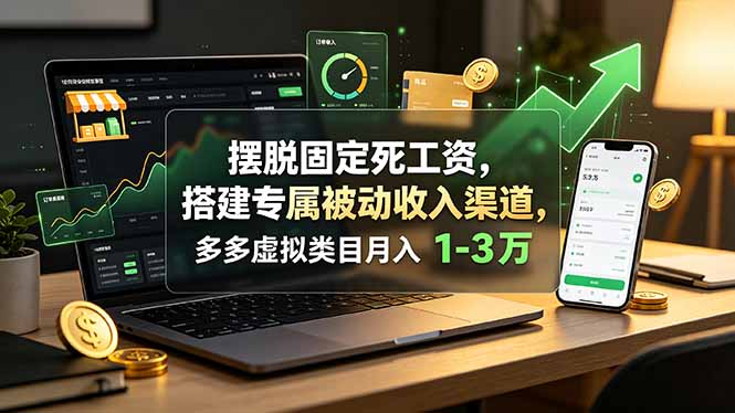 摆脱固定死工资,搭建专属被动收入渠道,多多虚拟类目月入 1-3 万-天韵资源网