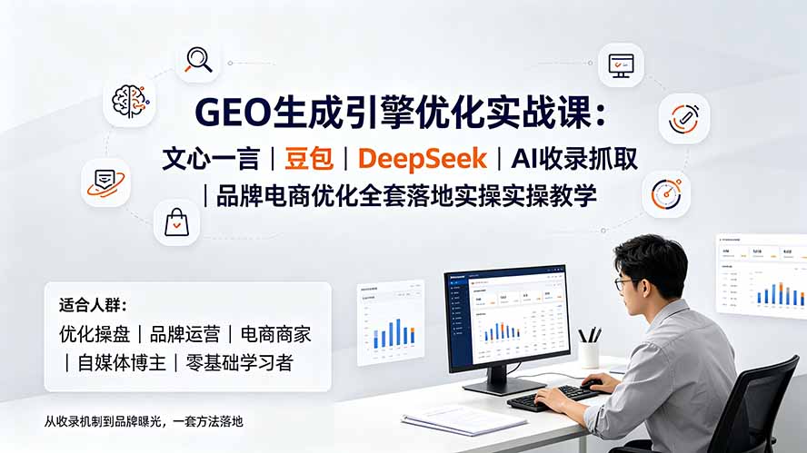 GEO生成引擎优化实战课:文心一言|豆包|DeepSeek|AI收录抓取|品牌电商优化全套落地实操教学-天韵资源网