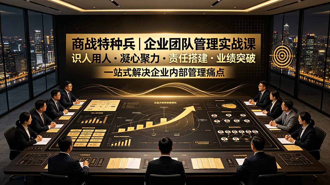 商战特种兵｜企业团队管理实战课：识人用人｜凝心聚力｜责任搭建｜业绩突破，一站式解决企业内部管理痛点-天韵资源网