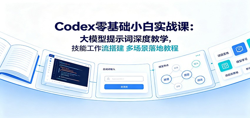 Codex零基础小白实战课:大模型提示词深度教学,技能工作流搭建多场景落地教程-天韵资源网