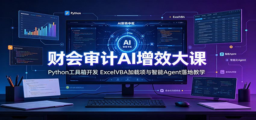 财会审计AI增效大课:Python工具箱开发,ExcelVBA加载项与智能Agent落地教学-天韵资源网