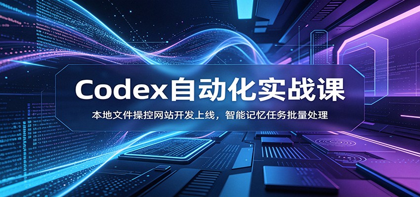 Codex自动化实战课：本地文件操控网站开发上线，智能记忆任务批量处理-天韵资源网