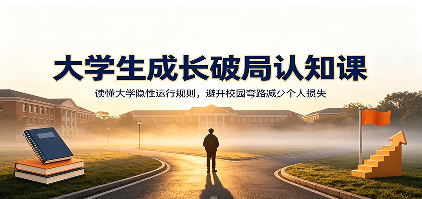 大学生成长破局认知课：读懂大学隐性运行规则，避开校园弯路减少个人损失-天韵资源网