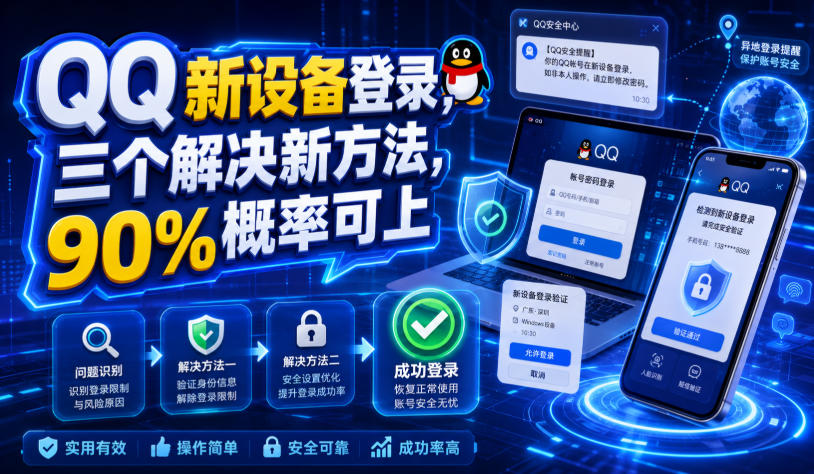 QQ新设备登录，三个解决新方法，90%概率可上-天韵资源网