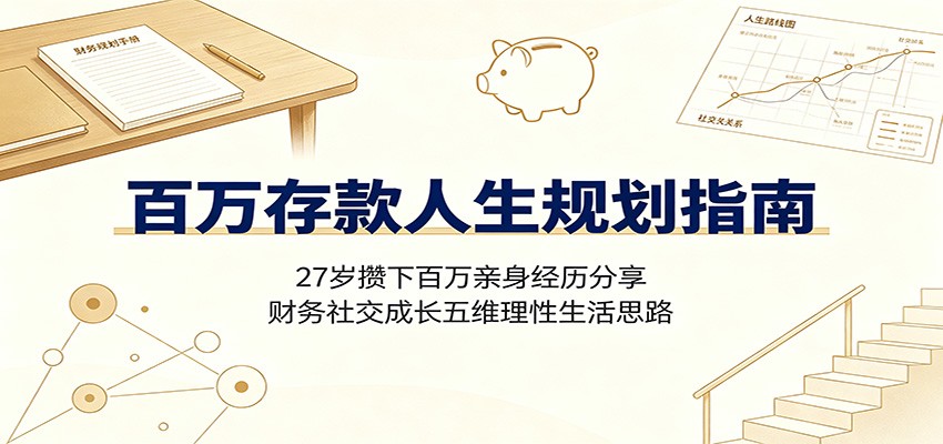 百万存款人生规划指南：27岁攒下百万亲身经历分享，财务社交成长五维理性生活思路-天韵资源网