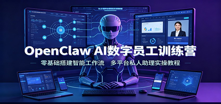 OpenClaw AI数字员工训练营：零基础搭建智能工作流，多平台私人助理实操教程-天韵资源网