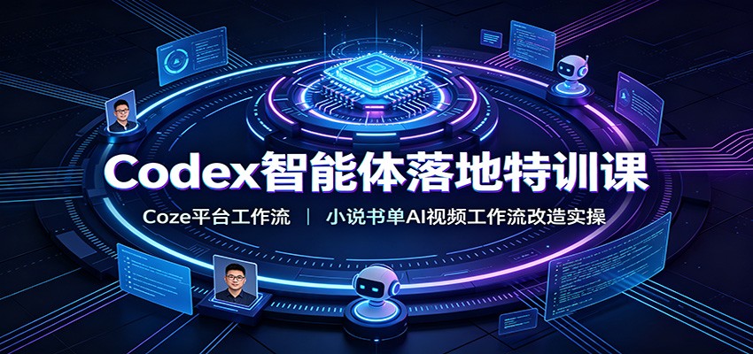 Codex智能体落地特训课：Coze平台工作流，小说书单AI视频工作流改造实操-天韵资源网