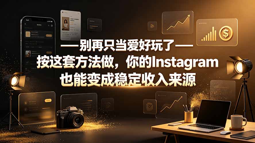 别再只当爱好玩了——按这套方法做，你的Instagram也能变成稳定收入来源-天韵资源网