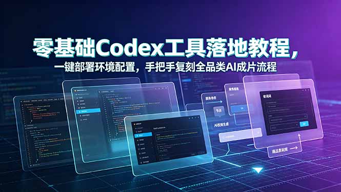 零基础Codex工具落地教程，一键部署环境配置，手把手复刻全品类AI成片流程-天韵资源网
