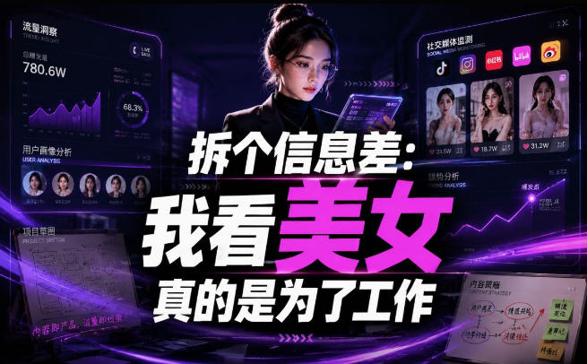 【理直气壮】我给看美女找了一个非常恰当的理由，信息差项目-天韵资源网