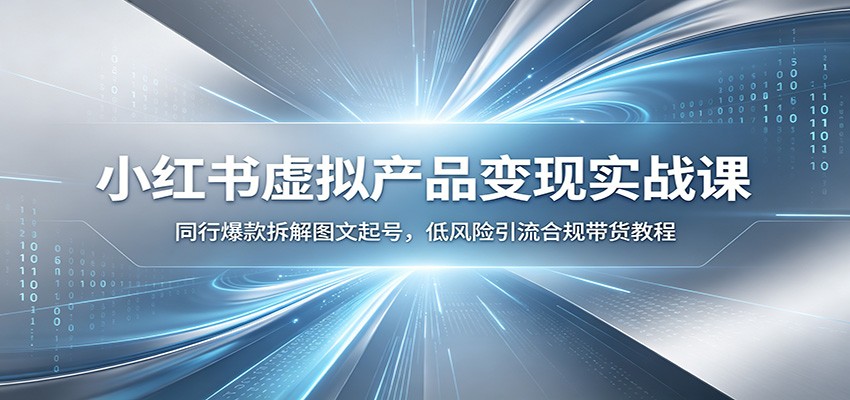 小红书虚拟产品变现实战课：同行爆款拆解图文起号，低风险引流合规带货教程-天韵资源网