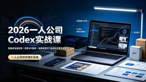 2026一人公司Codex实战课◆智能体技能封装｜即梦API视频｜电商视觉PPT自动化全套实操教学-天韵资源网