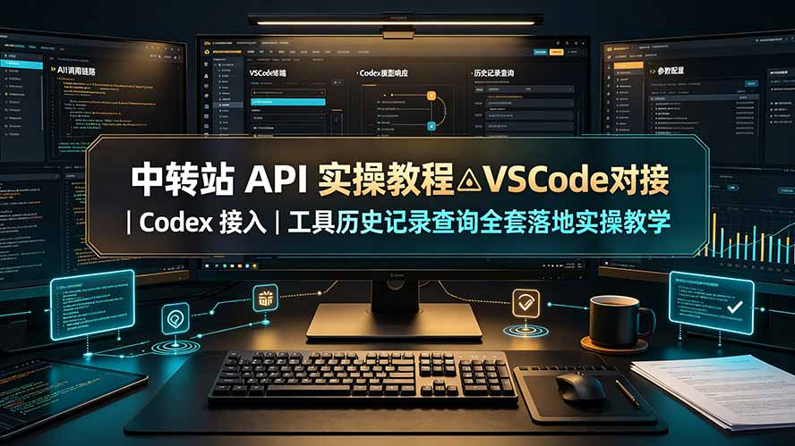 中转站 API 实操教程△VSCode 对接｜Codex 接入｜工具历史记录查询全套落地实操教学-天韵资源网