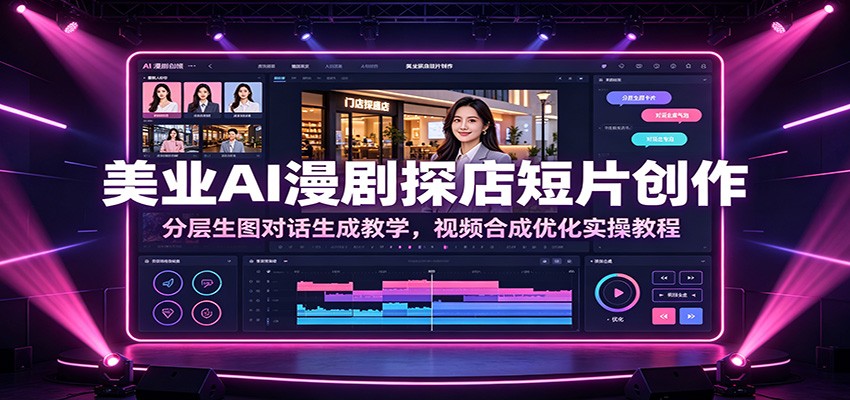 美业AI漫剧探店短片创作：分层生图对话生成教学，视频合成优化实操教程-天韵资源网
