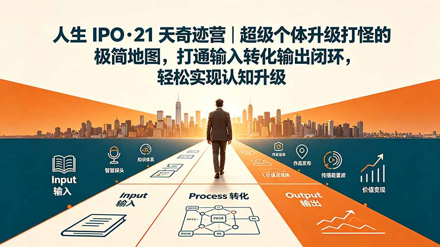 人生 IPO-21 天奇迹营｜超级个体升级打怪的极简地图，打通输入转化输出闭环，轻松实现认知升级-天韵资源网