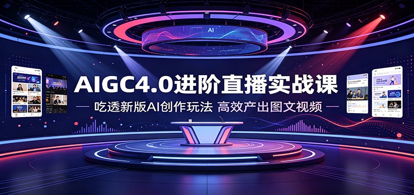 AIGC4.0进阶直播实战课：吃透新版AI创作玩法，高效产出图文视频-天韵资源网