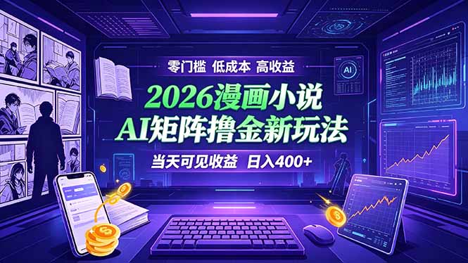 爆款小说漫画大阅读    ai矩阵操作    当天可见收益  日入400+    零门槛    高收益-天韵资源网