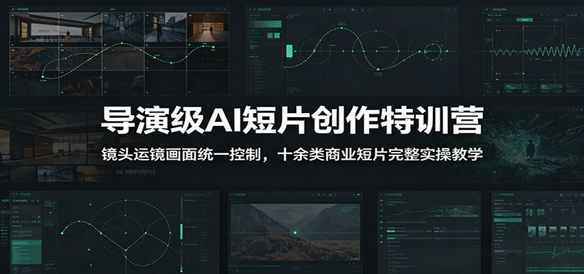 导演级AI短片创作特训营：镜头运镜画面统一控制，十余类商业短片完整实操教学(更新)-天韵资源网