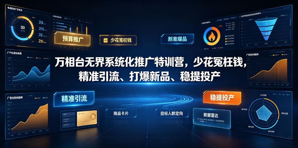 万相台无界系统化推广特训营VI0.0，少花冤枉钱，精准引流、打爆新品、稳提投产(全程录音+字幕)-天韵资源网