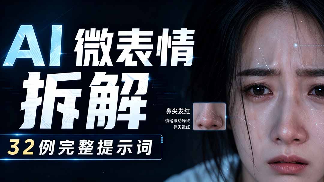 AI微表情拆解提示词合集，精准调控AI角色表情，告别塑料感、AI面瘫脸。-天韵资源网