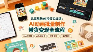 儿童早教AI视频实战课：0-6岁认知选题｜AI动画批量制作｜权重流量拉升｜宝妈账号带货变现全流程-天韵资源网