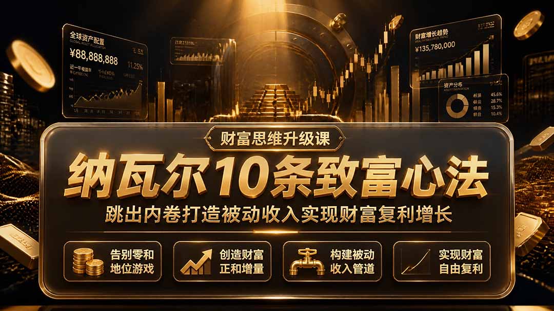 付费文章：纳瓦尔10条致富心法，跳出内卷打造被动收入实现财富复利增长-天韵资源网