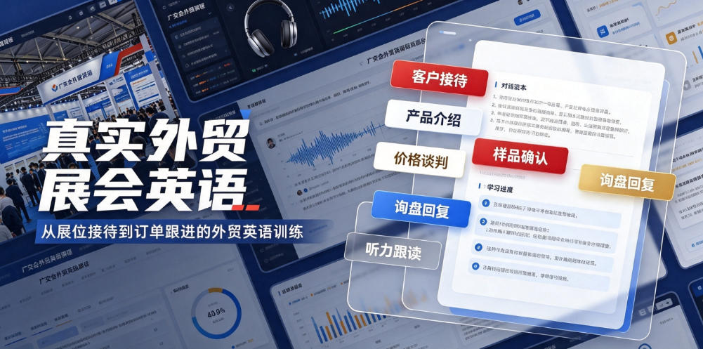真实外贸展会英语，广交会外贸口语听力突击课程【音频】-天韵资源网