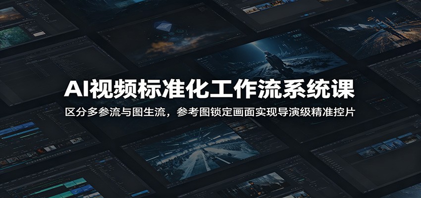 AI视频标准化工作流系统课：区分多参流与图生流，参考图锁定画面实现导演级精准控片-天韵资源网