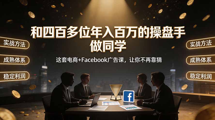 和四百多位年入百万的操盘手做同学——这套电商+Facebook广告课，让你不再靠猜【原创双语字幕】-天韵资源网