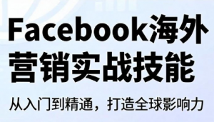 Facebook海外营销实战技能-天韵资源网