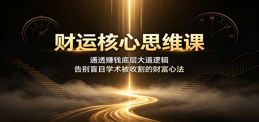 财运核心思维课:通透赚钱底层大道逻辑,告别盲目学术被收割的财富心法-天韵资源网