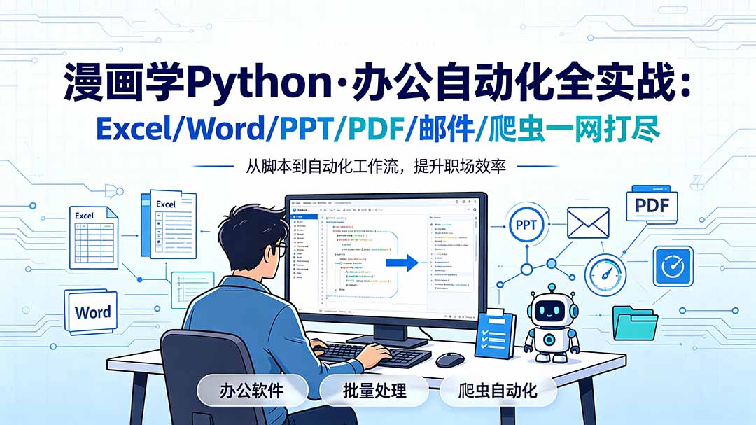 漫画学Python·办公自动化全实战：Excel/Word/PPT/PDF/邮件/爬虫一网打尽-天韵资源网