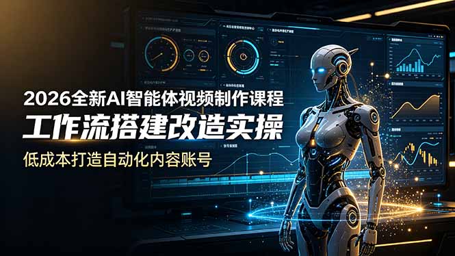 2026全新AI Codex智能体视频制作课程，工作流搭建改造实操，低成本打造自动化内容账号-天韵资源网